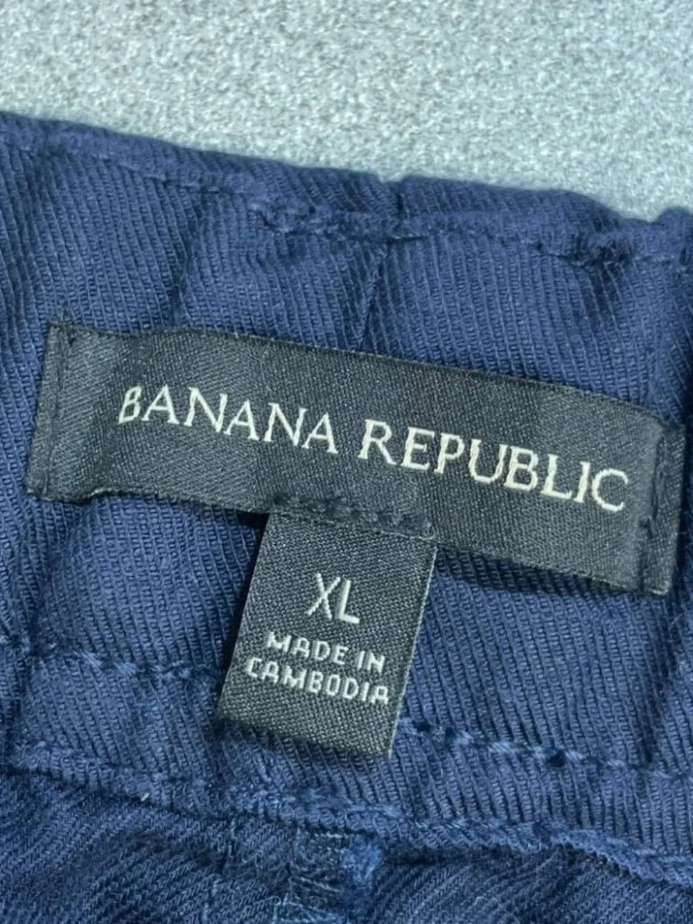 NWOT Banana Republic Women's XL Navy Blue Linen-Blend Cropped Pants B1734